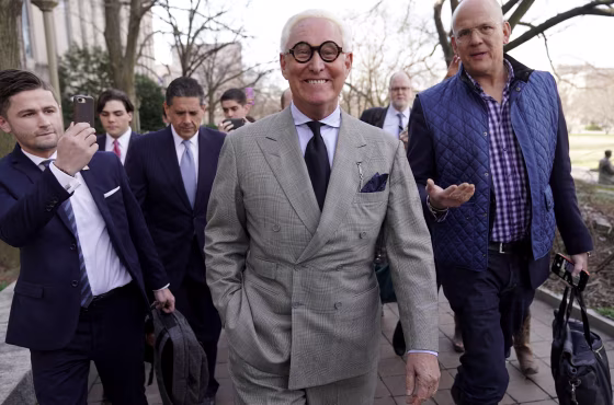 Image: Roger Stone, a former adviser to President Donald Trump, leaves court after a status hearing on March 14, 2019.