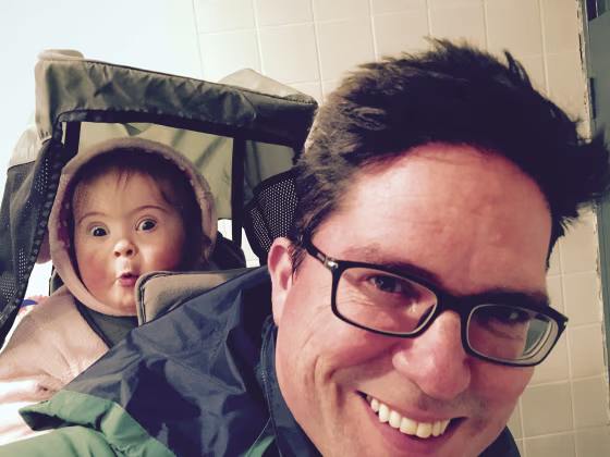 Jason Kneen and his daughter Rosie Barnett who is now 4 years old.