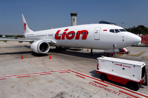 Image: Lion Air's Boeing 737 Max 8 airplane is parked on the tarmac of Soekarno Hatta International airport near Jakarta, Indonesia
