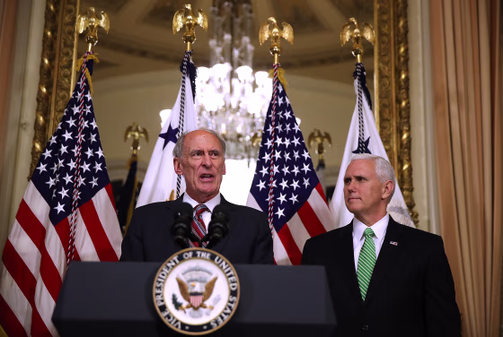 Image: Mike Pence Swears In Dan Coats As Director Of National Intelligence