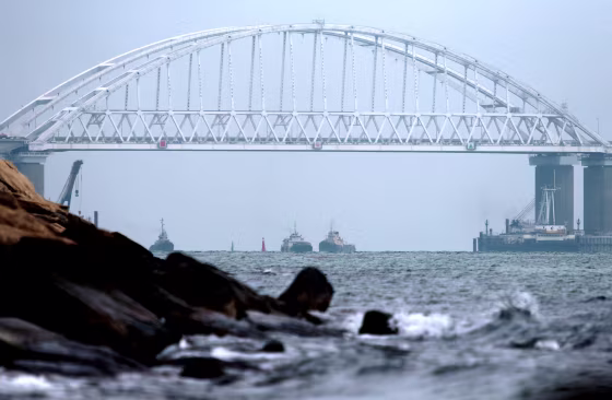 Image: The Crimean Bridge across the Kerch Strait on Nov. 26, 2018.