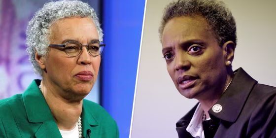 Chicago mayoral candidates Toni Preckwinkle, left, and Lori Lightfoot.