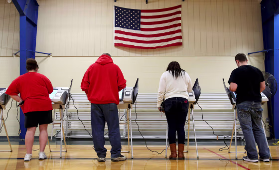 Image: Voters cast their votes during the U.S. presidential election in Ohio