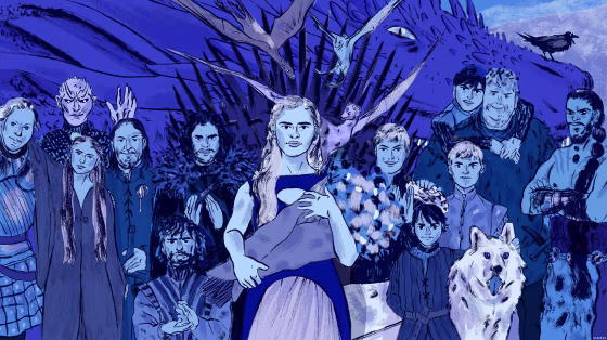 Illustration of Game of Thrones characters.