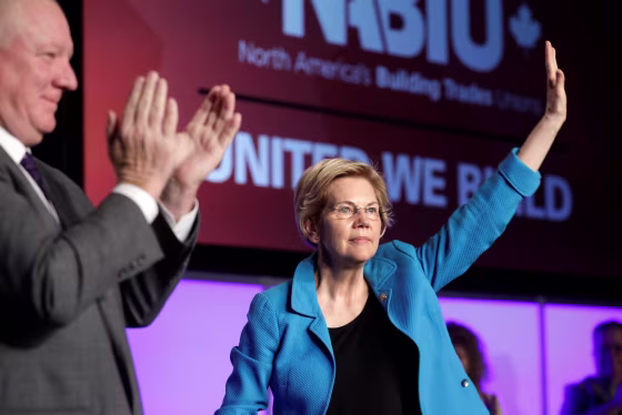 Image: Senator Elizabeth Warren speaks at NABTU legislative conference in Washington