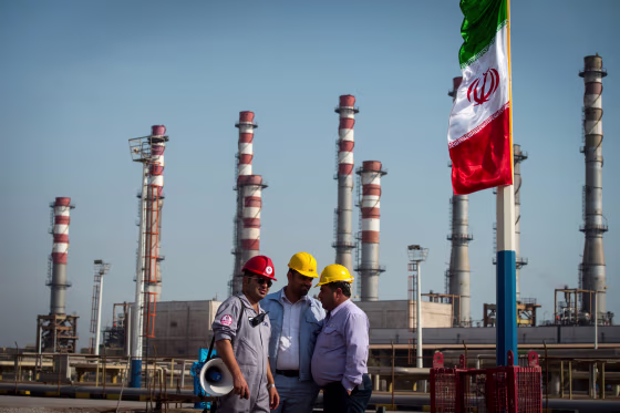 Image: Employees at a facility at the Persian Gulf Star Co. gas refinery in bandar Abbas, Iran, on Jan. 9, 2019.