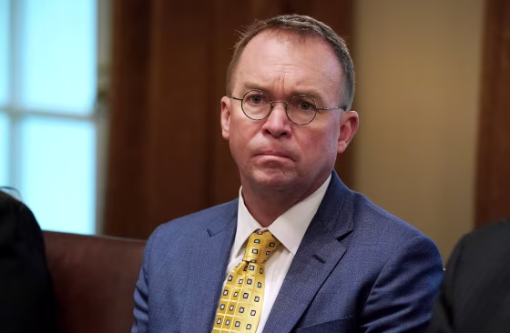 Image: Acting White House Chief of Staff Mick Mulvaney attends a meeting in the Cabinet Room at the White House on April 2, 2019.