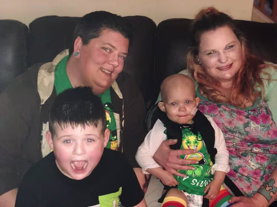 Tiffany and Albree Shaffer and their two children, Tyler and Callie.