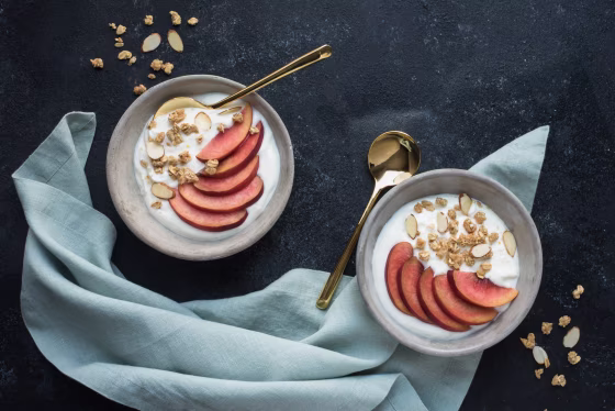 bowls of yogurt