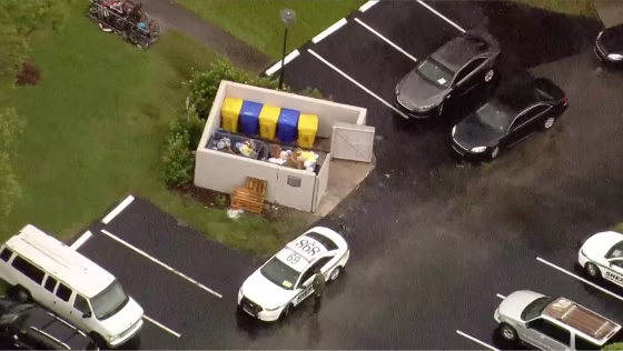 An investigation is underway after a baby was found alive in a dumpster in suburban Boca Raton on Wednesday morning.