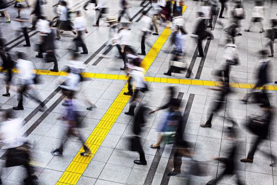Commuters in a station at Tokyo