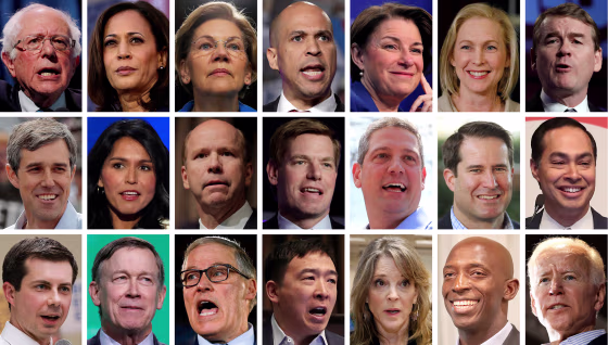 Image: 2020 Democratic presidential candidates in a combination of 21 file photos