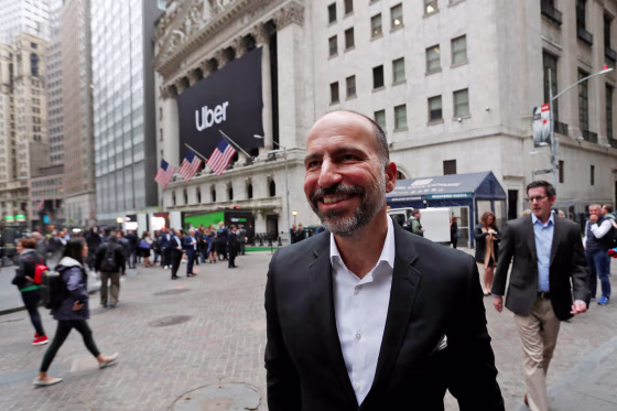 Image: Uber Technologies Inc., CEO Dara Khosrowshahi outside NYSE ahead of company's IPO in New York