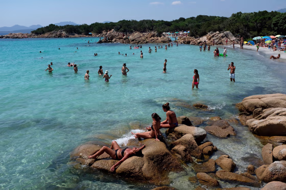 Image: The Spiaggia Capriccioli beach on the island of Sardinia, near Italy, on July 30, 2018.