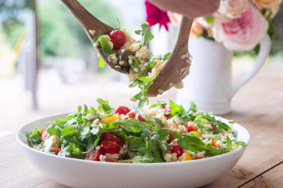 ORZO WITH CHERRY TOMATOES, FETA, AND MINT