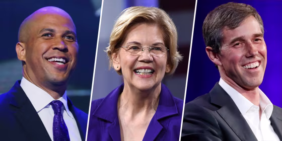 Cory Booker, Elizabeth Warren and Beto O'Rourke