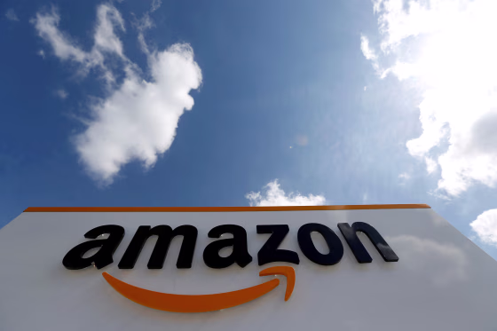 Image: The Amazon logistics center in Boves, France,