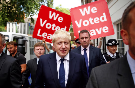 Image: Boris Johnson leaves his office in London