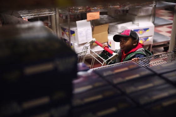 Image: Food Bank For NYC Provides Food Pantry And Soup Kitchen To Harlem Families
