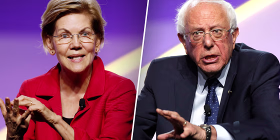 Sens. Elizabeth Warren and Bernie Sanders