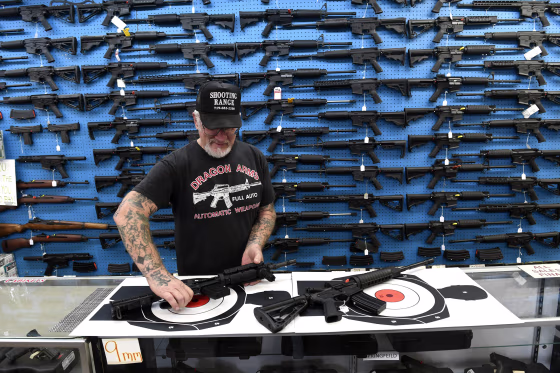 Mel \"Dragonman\" Bernstein, owner of Dragonman Gun Shop in Colorado Springs, Co.