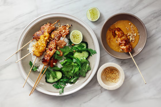 Thai chicken satay with peanut sauce