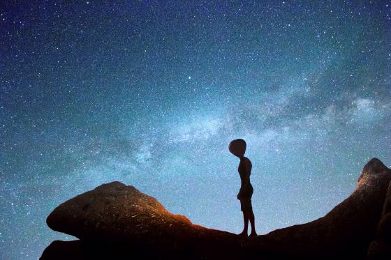 Image: Alien and milky Way