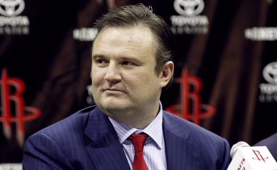 Image: Houston Rockets general manager Daryl Morey at a press conference in Texas in 2013.