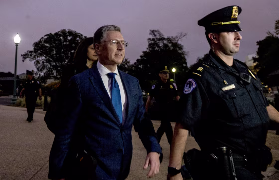 Image: Former Special Envoy to Ukraine Kurt Volker leaves Capitol Hill on Oct. 3, 2019.
