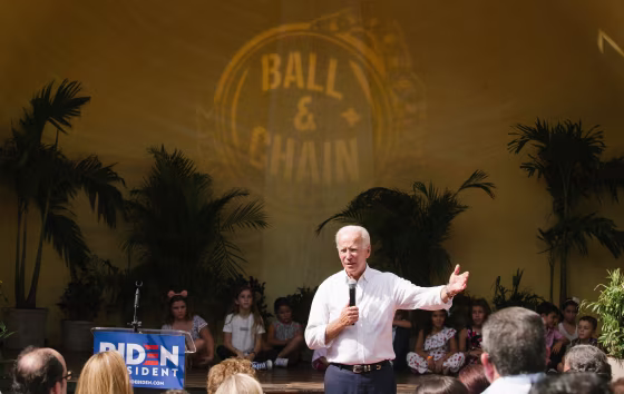 Image: Former Vice President Joe Biden campaigns during a meet and greet at the Ball & Chain restaurant in the Little Havana section of Miami, on Sunday, Sept. 15, 2019. (Alicia Vera, The New York Times)