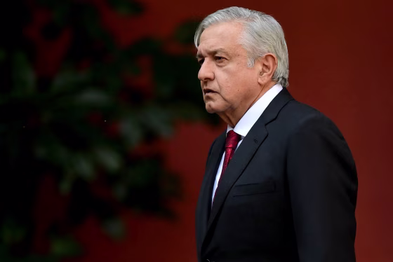 Image: Mexican President Andres Manuel Lopez Obrador arrives at the National Palace in Mexico City on March 11, 2019.