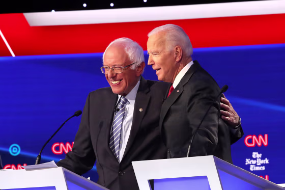 Image: Bernie Sanders and Joe Biden