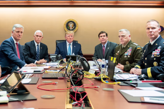 Image: Donald Trump Watches Raid On Abu Bakr al-Baghdadis Compound