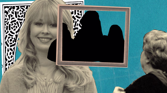 Photo illustration of author and a frame of silhouetted women wearing hijabs.