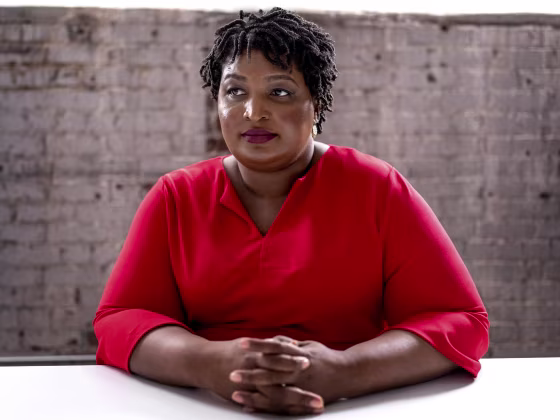 Image: Stacey Abrams at the Elevator Factory in Atlanta on Feb. 26, 2019.