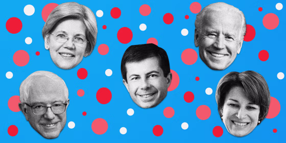 Image: Sen. Elizabeth Warren, Former Vice President Joe Biden, Sen. Bernie Sanders, Mayor Pete Buttigieg and Sen. Amy Klobuchar have all qualified for next month's Democratic debate in Los Angeles.