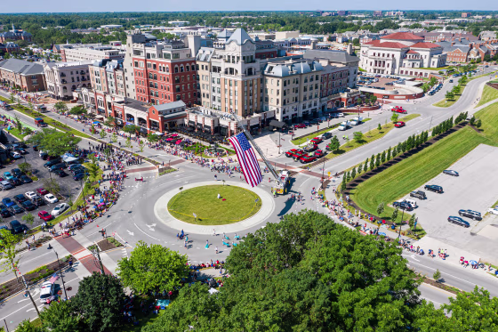 Carmel's City Center Drive/Range Line Road roundabout.