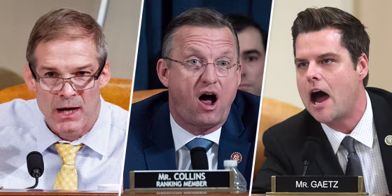 Rep. Jim Jordan (R-OH), Ranking member of the House Judiciary Committee Doug Collins (R-GA), and Rep. Matt Gaetz (R-FL).