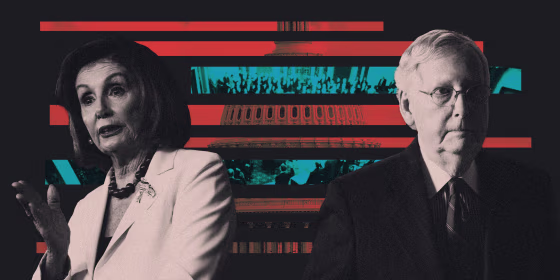 Image: House Speaker Nancy Pelosi threw Senate Majority Leader Mitch McConnell a curve ball immediately after the pair of impeachment votes: that the house may not send the articles of impeachment to the Senate at all until Republicans commit to a fair tr