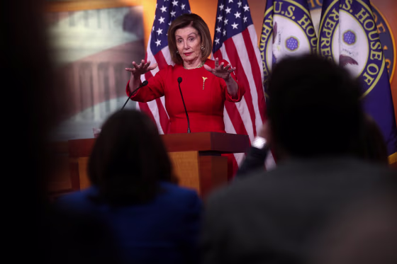 Image: U.S. House Speaker Pelosi holds her weekly news conference at the U.S. Capitol in Washington
