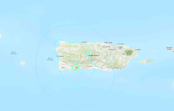 The epicenter of an earthquake that hit Puerto Rico on Jan. 25, 2020, was near the town of Guayanilla.