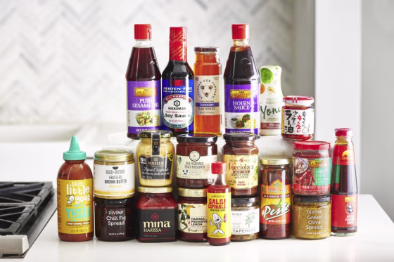 To give your recipe repertoire a boost, pick up a few new condiments such as oyster sauce, Sriracha sauce, and a some fun preserves.