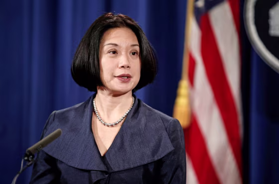 Jessie Liu speaks at the Department of Justice in 2017.
