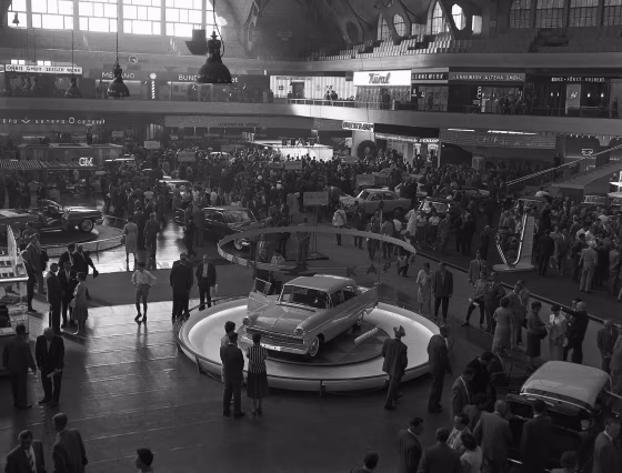 One of the halls at Frankfurt's international automobile show in September 1959