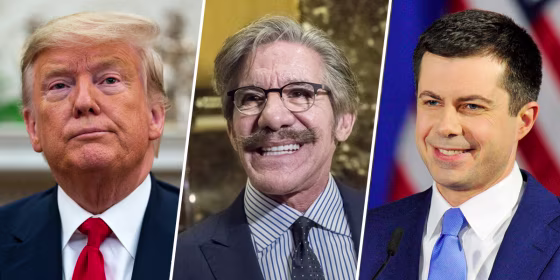 Image: Donald Trump, Geraldo Rivera, Pete Buttigieg