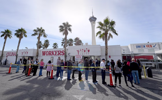 Image: Early Voting Begins In Nevada Ahead Of State's Caucus Next Week