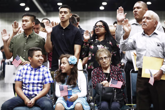 Image: Naturalization Ceremony Held At Los Angeles Convention Center