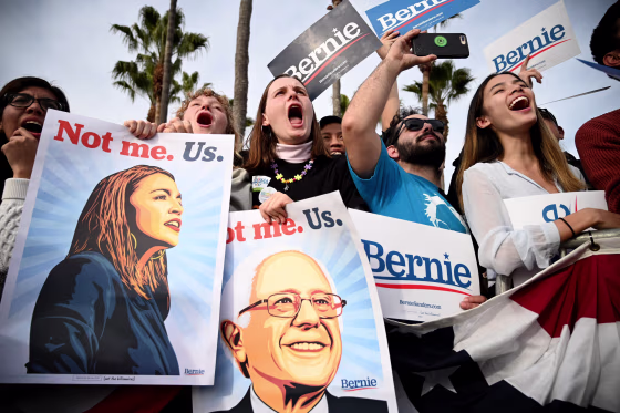 Image: Supporters cheer for Sen. Bernie Sanders at a rally in California on Dec. 21, 2019.
