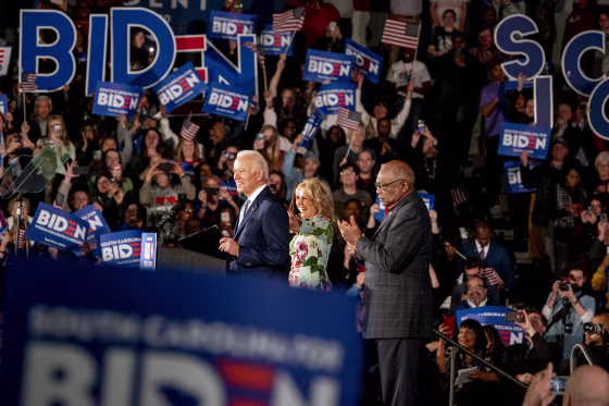Image: Joe Biden speaks to supporters at a campaign rally in Columbia, S.C., on Feb. 29, 2020.