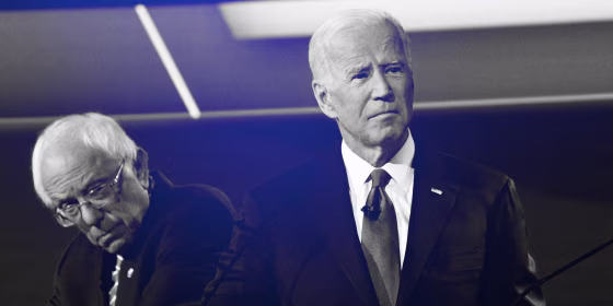 Image: Sen. Bernie Sanders and Joe Biden at a Democratic primary debate in Ohio on Oct. 15, 2019.